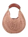 Chloé Summer Banana Leather-trimmed Embroidered Raffia Tote
