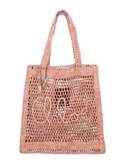 CHLOÉ CHLOÉ SUMMER BANANA RAFFIA TOTE