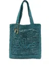 Chloé Cerulean Blue Raffia Estate Banana Shopping Bag