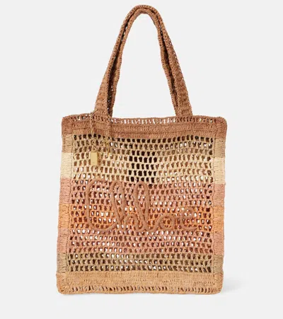 Chloé Summer Banana Raffia Tote Bag