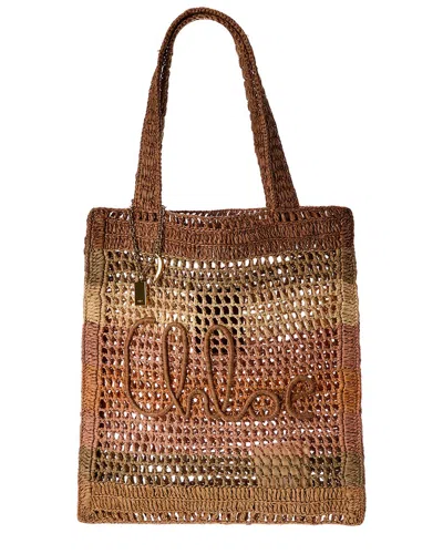Chloé Summer Banana Raffia Tote In Brown