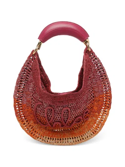 Chloé Summer Banana Rafia Hobo Bag In Multi