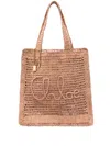 Chloé Women Summer Banana Rafia Tote In Pink