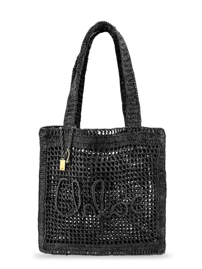 Chloé Summer Banana Rafia Tote Bag