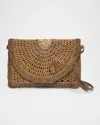 Chloé Summer Banana Sling Crossbody Bag In Crochet Paper And Leather