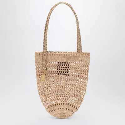 Chloé Summer Banana Small Rafia Tote In Neutral