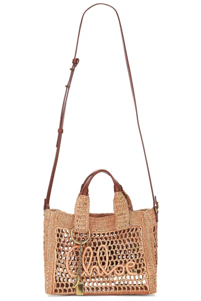 Chloé Summer Banana Small Tote In Brown