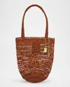 Chloé Summer Banana Small Tote Bag In Crochet Paper And Leather