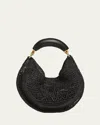 Chloé Summer Banana Top-handle Bag In Crochet Fabric In Black