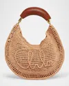 Chloé Summer Banana Top-handle Bag In Crochet Fabric In Summery Beige