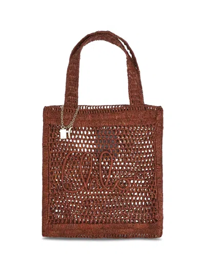 Chloé Chloe Summer Banana Tote Bag In Brown