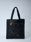 Chloé Summer Banana Woven-raffia Tote Bag In Black