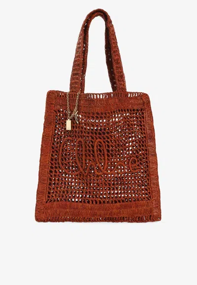 Chloé Summer Banana Tote Bag In Brown
