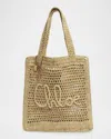 Chloé Summer Banana Tote Bag In Crochet Fabric