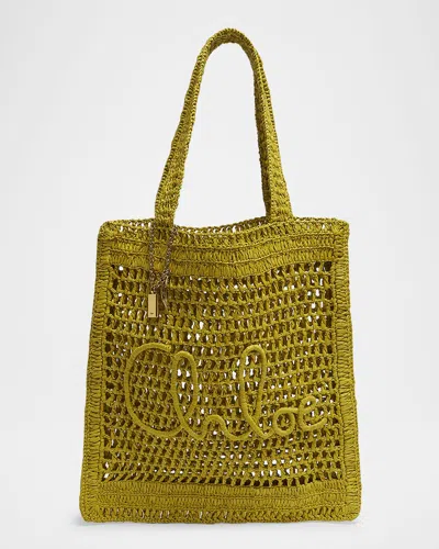 Chloé Summer Banana Tote Bag In Crochet Fabric In Yellow