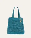 Chloé Summer Banana Tote Bag In Crochet Fabric In 41i Stormy Sea