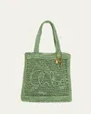 Chloé Chloe Women Green Raffia Estate Banana Shopping Bag In Tea Leaf Green
