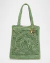 Chloé Chloe Women Green Raffia Estate Banana Shopping Bag In Tea Leaf Green