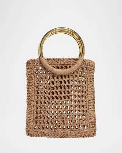 CHLOÉ SUMMER BANANA TOTE BAG IN CROCHET PAPER AND LEATHER
