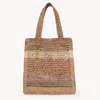 Chloé Chloe Summer Banana Logo Raffia Tote