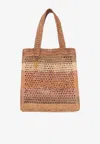 Chloé Summer Banana Tote Bag In Raffia In Multi