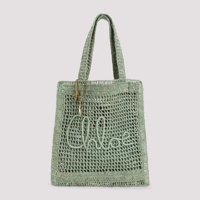 Chloé Chloe Women Green Raffia Estate Banana Shopping Bag