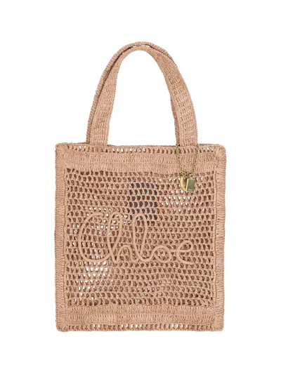 Chloé Summer Banana Tote Bag In Sand