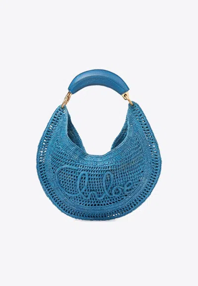 CHLOÉ SUMMER BANANA WOVEN-RAFFIA HOBO BAG