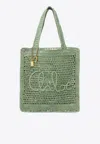 Chloé Chloe Women Green Raffia Estate Banana Shopping Bag