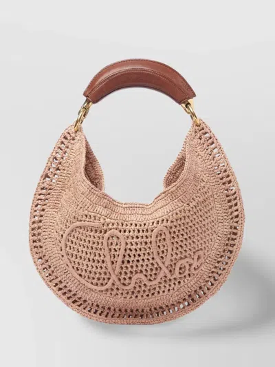 Chloé Chloe Women Antiqued Pink Raffia Banana Handbag In Neutral
