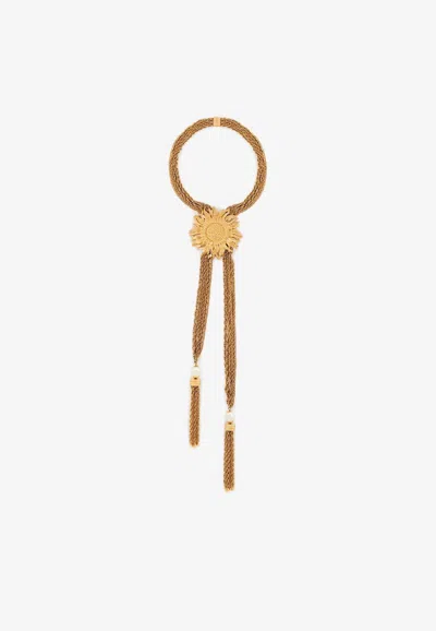 Chloé Sunflower Bolo Tie Necklace In Gold