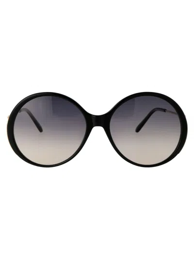 Chloé Ch0171s Sunglasses In 001 Black Gold Grey
