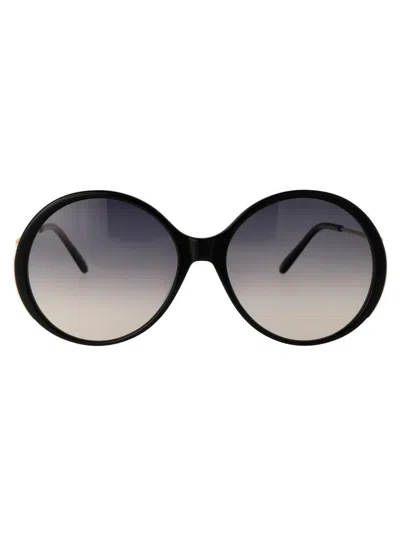 Chloé Sunglasses In 001 Black Gold Grey