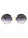 Chloé Ch0045s Women's Chlo�� Sunglasses In 001 Gold Gold Grey