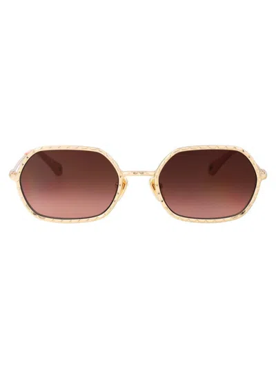 Chloé Chloe Sunglasses Ch0231 S 002 In 002 Gold Gold Copper