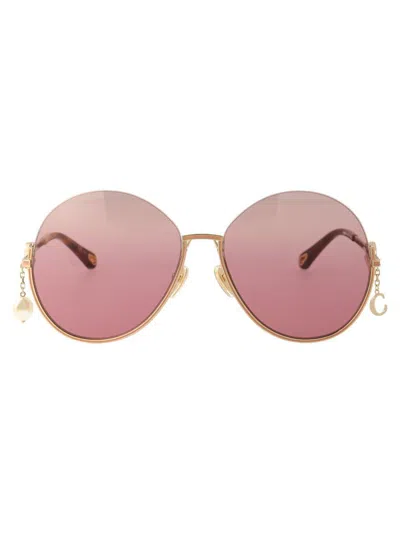Chloé Sunglasses In 004 Gold Gold Pink