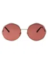Chloé Chloe Burgundy Round Ladies Sunglasses Ch0202s 003 61