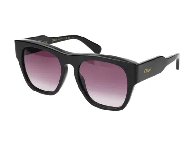 Chloé Sunglasses In 001 Black Black Red