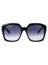 Chloé Chloe Butterfly Sunglasses Ch0280 S 002 In Black-black-blue