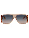 Chloé Orange-orange-grey Recycled Acetate Sunglasses In Brown