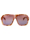 Chloé Gayia Acetate Semi-shield Sunglasses In Brown