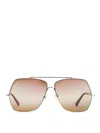 Chloé Platinum Metal Sunglasses In Gold