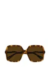 Chloé Aly Square-frame Tortoiseshell Acetate And Gold-tone Sunglasses In Brown