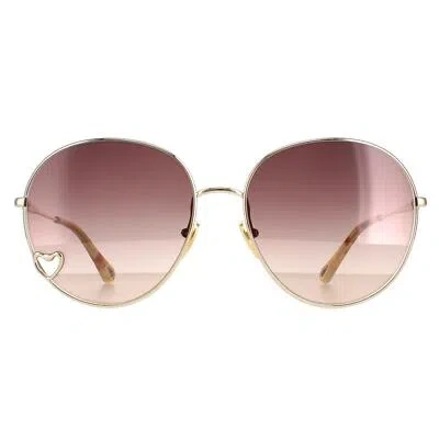 Pre-owned Chloé Chloe Sunglasses Ch0027s 001 Gold Brown Gradient
