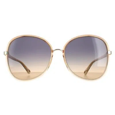 Pre-owned Chloé Chloe Sunglasses Ch0030s Franky 004 Orange Crystal Blue Gradient