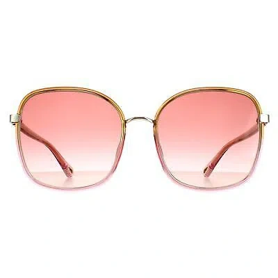 Pre-owned Chloé Chloe Sunglasses Ch0031s Franky 002 Yellow/pink Crystal Fade, Gold Pink Gradient