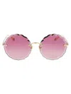 Chloé Rosie Round Frame Metal Sunglasses
