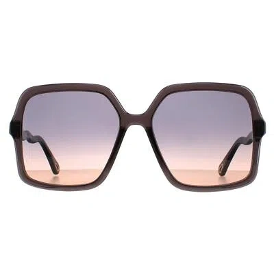 Pre-owned Chloé Chloe Sunglasses Ch0086s Zelie 001 Gray Blue Gradient