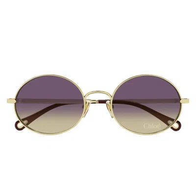 Chloé Sunglasses Ch0326 S 001 Gold/purple Women In Multi