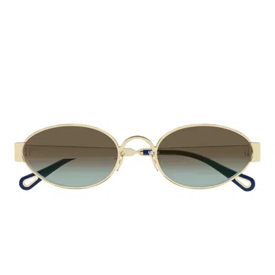 Chloé Sunglasses Ch0355 S 003 Gold/brown Gradient Women In Green